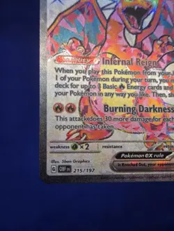Pokemon Obsidian Flames Charizard ex 215/197 Full Art Ultra Rare NM - Image 5