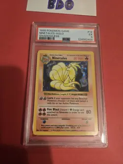 Pokemon Shadowless Ninetales 012/102 Base Set Holo PSA 5 - Image 3