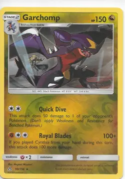 GARCHOMP 99/156 Sun & Moon Ultra Prism Rare Reverse Holo Pokemon Card MINT - Image 1