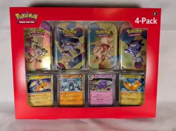 Pokemon TCG: Scarlet & Violet 151 4 Pack Mini Tins + 4 Promo Cards Box Sams Club - Image 4