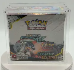 Pokemon TCG Sun & Moon Cosmic Eclipse Booster Box SEALED With Acrylic Case - Image 1