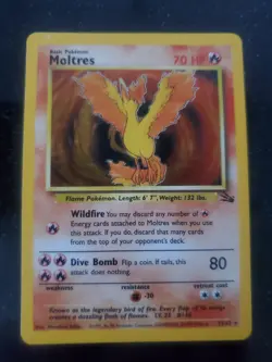 Moltres Fossil Set Holo Pokemon Card Base WOTC - Image 1
