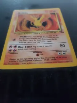 Moltres Fossil Set Holo Pokemon Card Base WOTC - Image 3