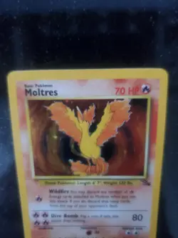 Moltres Fossil Set Holo Pokemon Card Base WOTC - Image 5