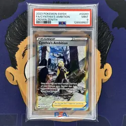 PSA 9 MINT 2023 Pokemon Crown Zenith CYNTHIA'S AMBITION GG60 Full Art - Image 2