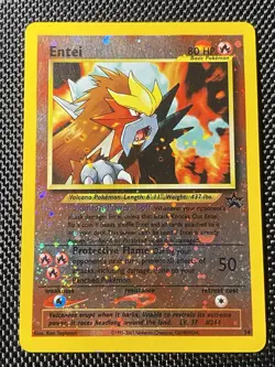 Entei Reverse Holo #34 Swirl WOTC Black Star Promo 2001 Pokemon - Image 1