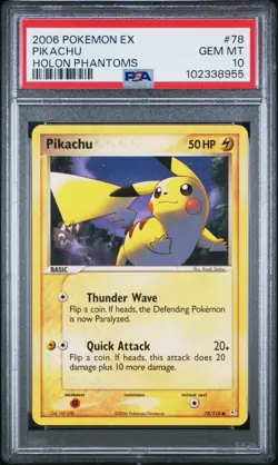 Pikachu #78 PSA 10 2006 Pokemon EX Holon Phantoms POP 54 NEW CERT - Image 1