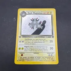 Dark Magneton 11/82 - Pokemon Team Rocket 1st Edition Holo Rare Card - LP - Image 1
