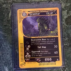 Pokemon TCG Tyranitar Holo Card H28/H32 Aquapolis LP/NM Condition E Series - Image 1