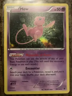 Pokemon Mew Holo Rare TCG Card 29/124 XY Fates Collide 2016 NM Condition - Image 1