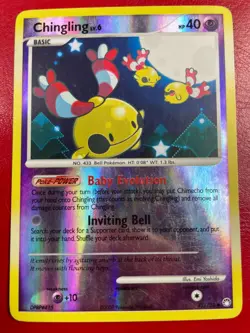 Chingling 42/123 Mysterious Treasures Reverse Holo First Edition Pokemon Card - Image 1