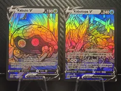 Kabuto & Kabutops CUSTOM Stained Glass Holo Cards -Display Only - Image 1