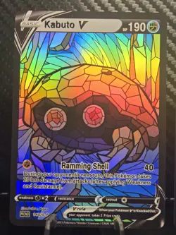 Kabuto & Kabutops CUSTOM Stained Glass Holo Cards -Display Only - Image 2