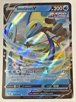 Fusion Strike Pokemon TCG Card Inteleon V 078/264 Holo Ultra Rare English NM - Image 1