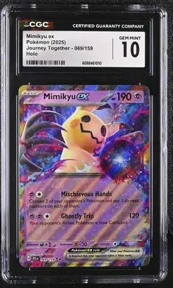 Mimikyu ex 069/159 CGC 10 GEM MINT Journey Together Pokemon Holo Card - Image 1
