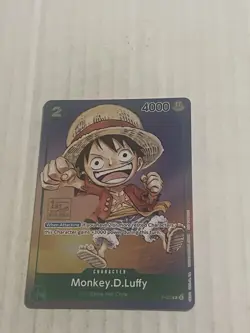 Monkey D Luffy P-037 1st Anniversary Tournament STAMP Promo Holo One Piece Card - Image 1