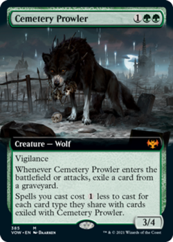 MTG Cemetery Prowler - Extended Art, NM-Mint, English Innistrad: Crimson Vow - Image 1