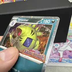 Pokemon TCG Tyranitar 135/193 Paldea Evolved Stamped Promo Comso SWIRL - Image 3