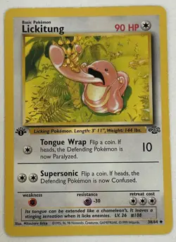 Pokemon TCG - LICKITUNG - 1ST EDITION - 38/64 - WOTC - JUNGLE (1999) LP Vintage - Image 1