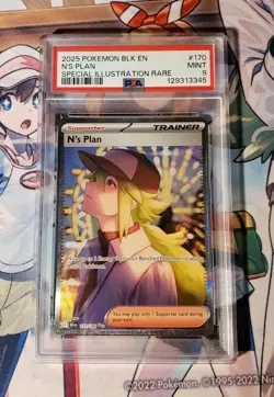 2025 Pokemon Black bolt 170/086 N's Plan PSA 9 SIR Special illustration Rare - Image 1