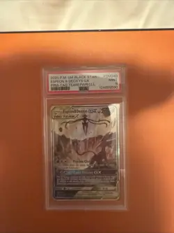 Espeon & Deoxys GX Tag Team SM240 Holo Pokemon TCG PSA 9 - Image 1