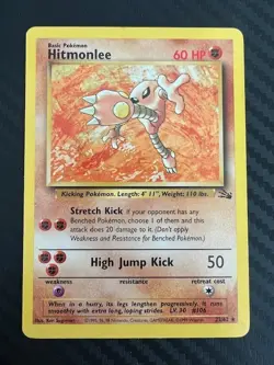 Pokemon TCG HItmonlee Fossil 22/62 Unlimited Rare MP - Image 1
