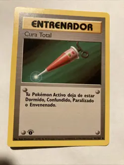 1st Edition Full Heal Trainer Pokemon Base Set 82/102 Spanish - NM - Image 1