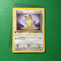 Meowth 56/64 Pokemon TCG 1st Edition Jungle WOTC - LP - Image 1