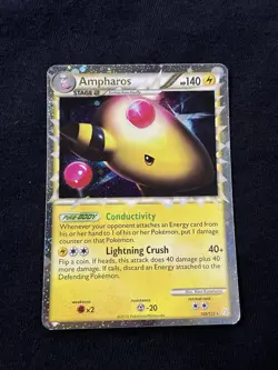 Pokemon TCG Ampharos Prime 105/123 HeartGold SoulSilver Holo Ultra Rare - Image 1