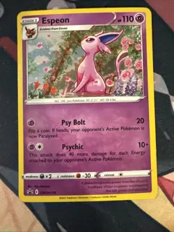 Pokemon Espeon Black Star Promo SWSH174 Fusion Strike Cosmos Holo LP - Image 1