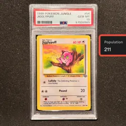 PSA 10 1999 Pokemon Jigglypuff 54/64 Jungle Non Holo WOTC Vintage Card | Low Pop - Image 1