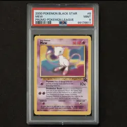 PSA 9 MEW #8 2000’s Pokemon League BLACK STAR PROMO Non Holo Vintage Card MINT - Image 1