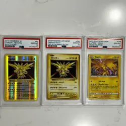 PSA 10 Pokemon 1st Ed. ZAPDOS 20th Anniversary, XY Evolutions, Vivid 3x Card LOT - Image 1