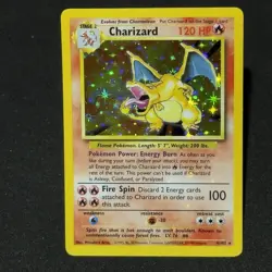 HOLO BLEED Charizard 4/102 Base Unlimited Set 1999 Pokemon Card TCG RARE WOTC #4 - Image 1