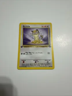 Meowth - 56/64 - 1st Edition Jungle Set 1999 - Pokemon Card - NM - Image 1