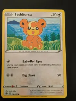 Pokemon TCG Common Teddiursa 138/189 S&S Darkness Ablaze NM/Mint Condition - Image 2