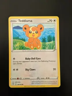 Pokemon TCG Common Teddiursa 138/189 S&S Darkness Ablaze NM/Mint Condition - Image 3