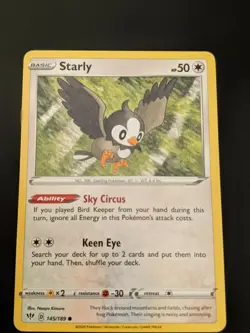 Pokemon TCG Common Starly 145/189 S&S Darkness Ablaze NM/Mint Condition - Image 2