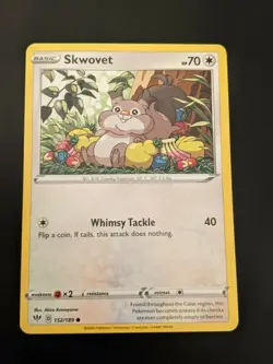 Pokemon TCG Common Skwovet 152/189 S&S Darkness Ablaze NM/Mint Condition - Image 2
