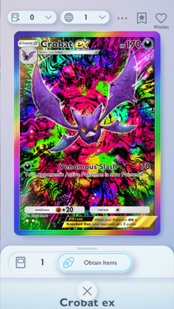 Crobat Rainbow Rare 2?, Pokemon TCG Pocket, Wisdom of Sea and Sky, English - Image 1