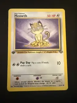 Meowth 56/64 - Jungle - Common - Pokemon TCG - LP - Image 1