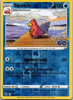 Slowbro Uncommon Pokemon GO 020/078 NM - Image 1