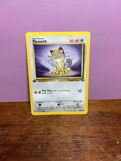 Vintage 1st Edition Meowth Jungle 56/64 Regular Common Pokemon TCG - Image 1