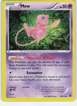 Mew 29/124 XY - Fates Collide Holo Rare Holo NM/LP Pokemon TCG - Image 1