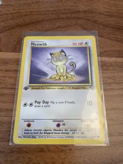 Pokemon Meowth 1st Edition Jungle Set 1999 LP Condition - Image 1