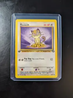 Pokemon TCG Meowth Jungle 56/64 Regular 1st Edition Common - Image 1