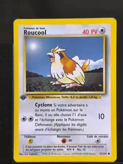 Carte Pokemon Roucool 57/102 Edition 1 Ed 1 Set De Base Wizards FR 3 - Image 2