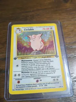Pokemon Jungle Set 1st Edition Clefable 1/64 Holo Rare MP - Image 1