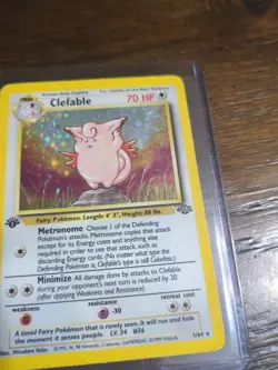 Pokemon Jungle Set 1st Edition Clefable 1/64 Holo Rare MP - Image 2