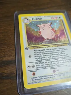 Pokemon Jungle Set 1st Edition Clefable 1/64 Holo Rare MP - Image 3